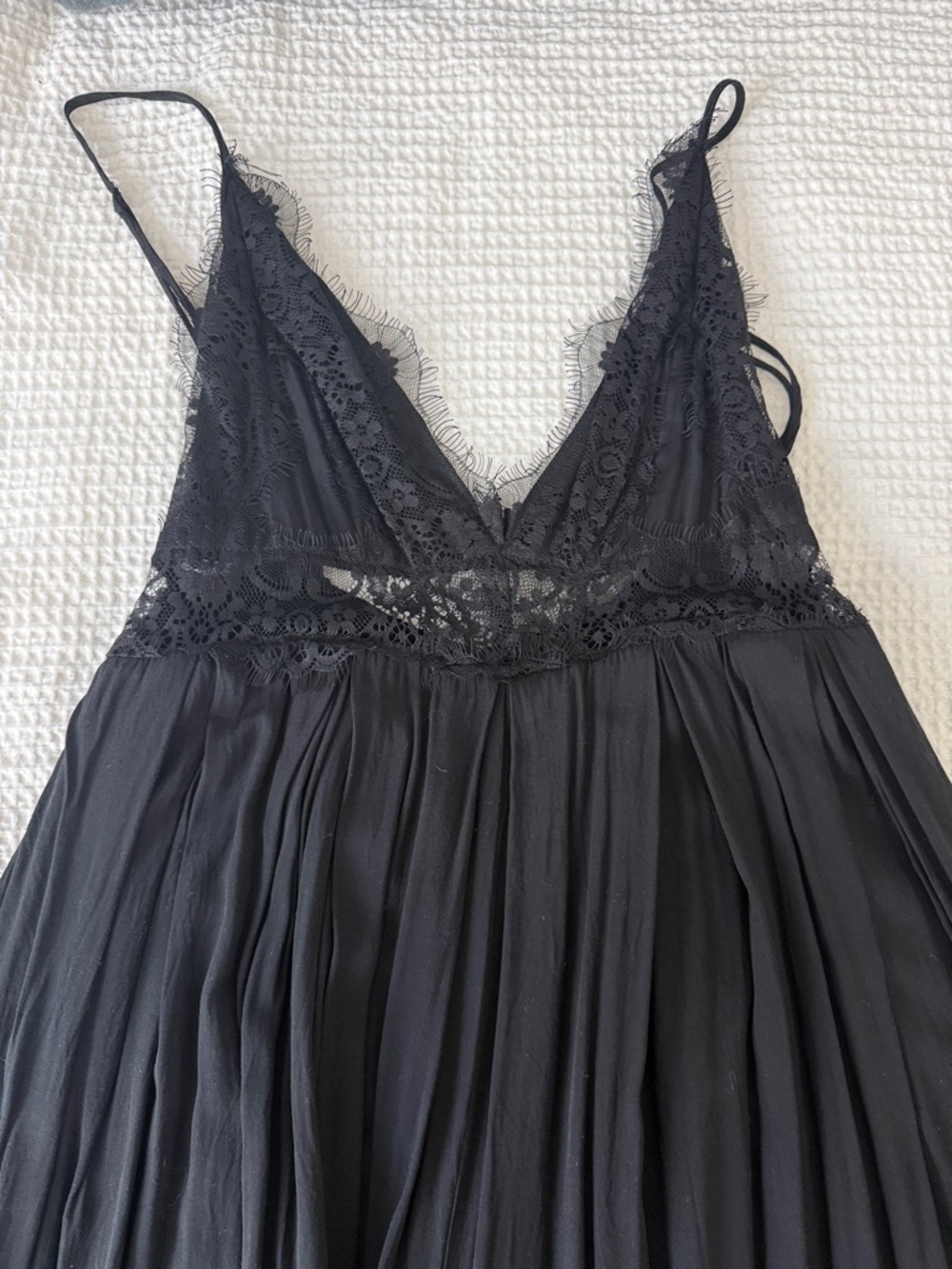 Black Lace Trim Jumpsuit